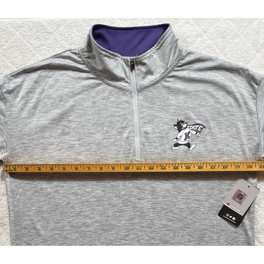 Colosseum Women's K-State Wildcats 1/4 Zip Pullover Medium Gray NWT - 1480 - Picture 4 of 7
